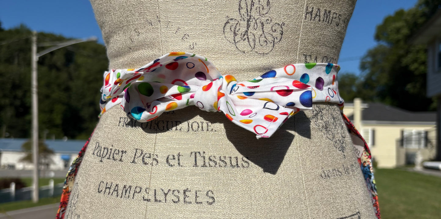 Psychedelic Cats Half Apron