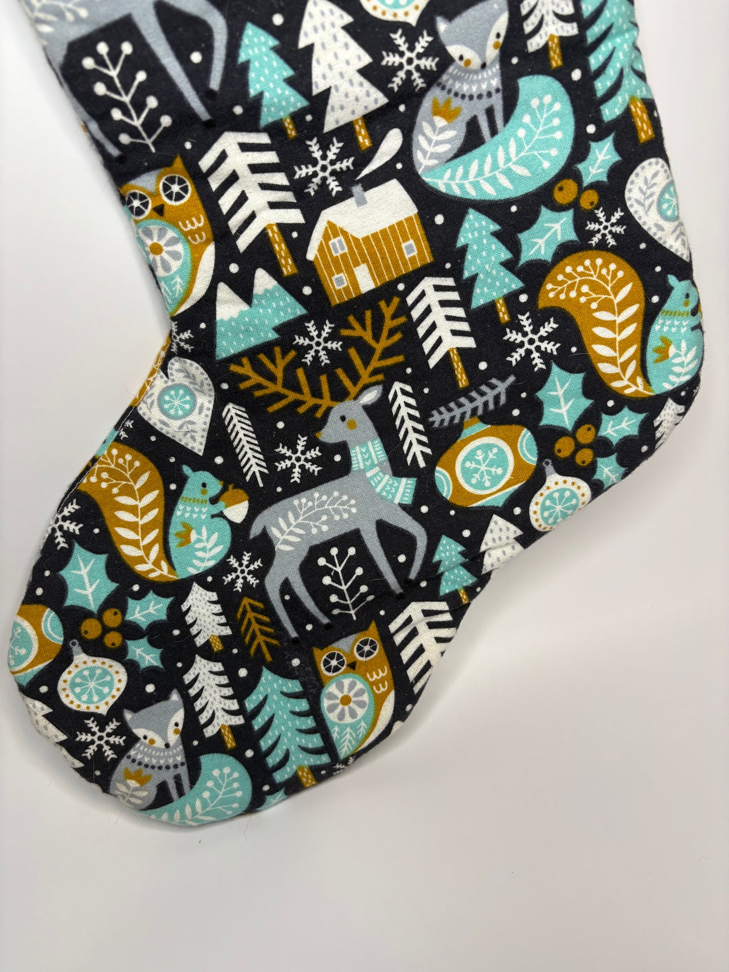 Blue Winter Forrest Stocking