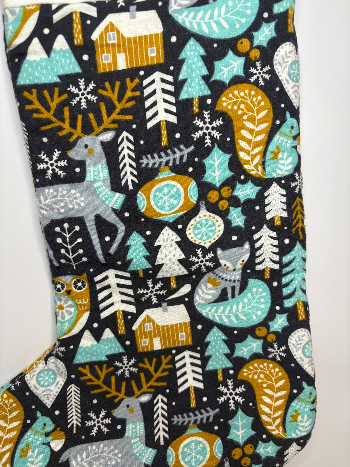 Blue Winter Forrest Stocking