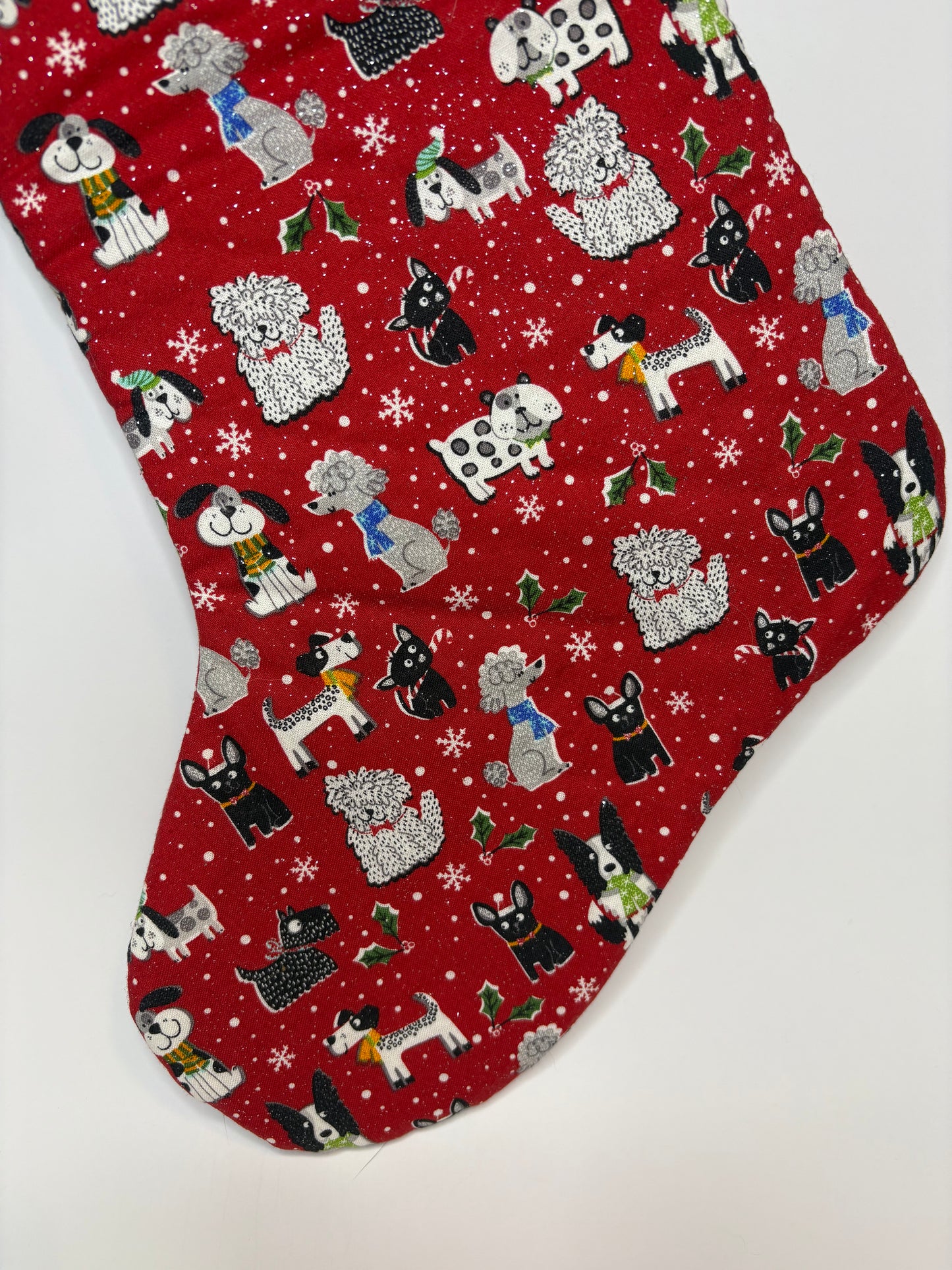 Red Christmas Pups Stocking