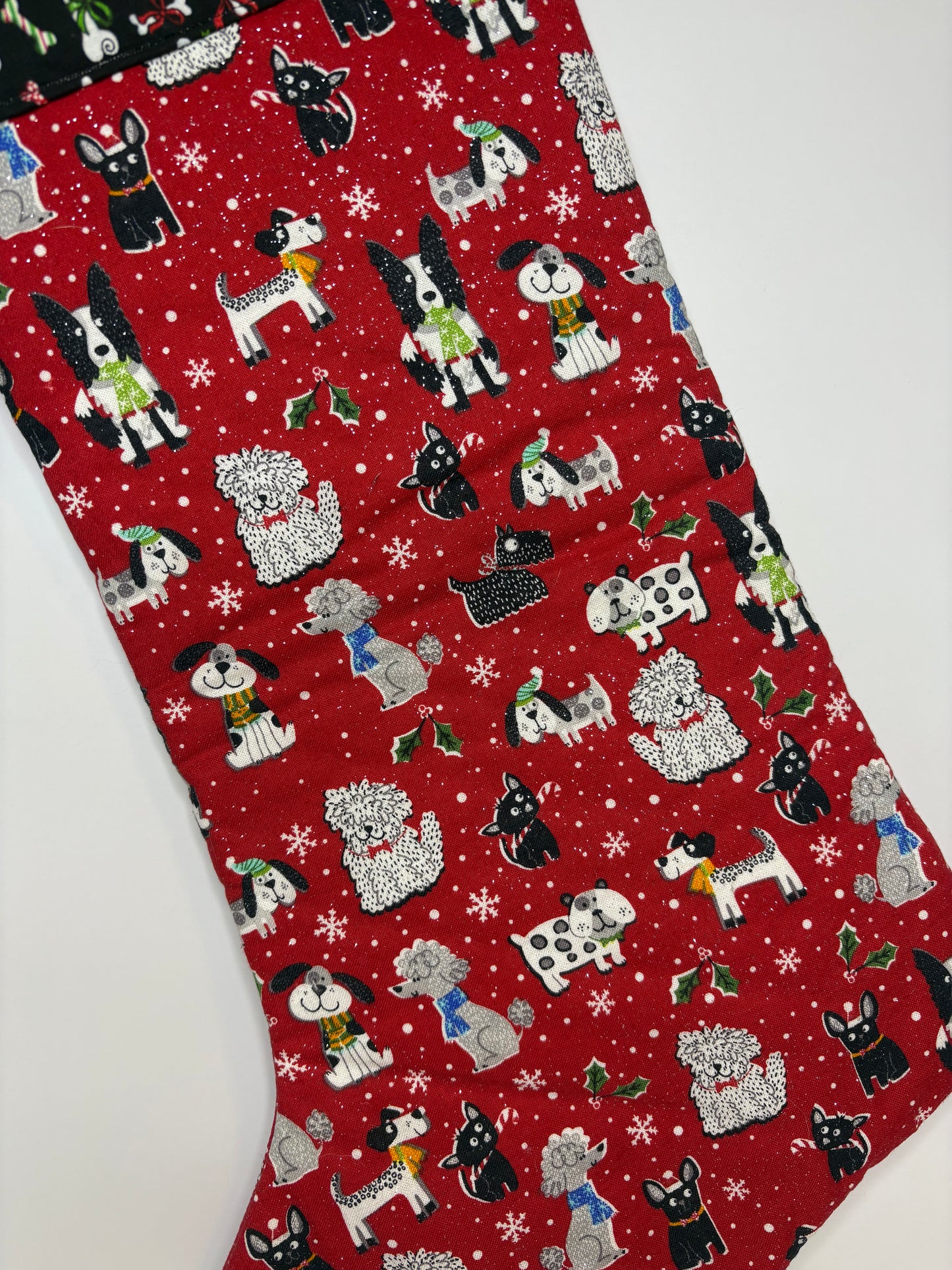 Red Christmas Pups Stocking
