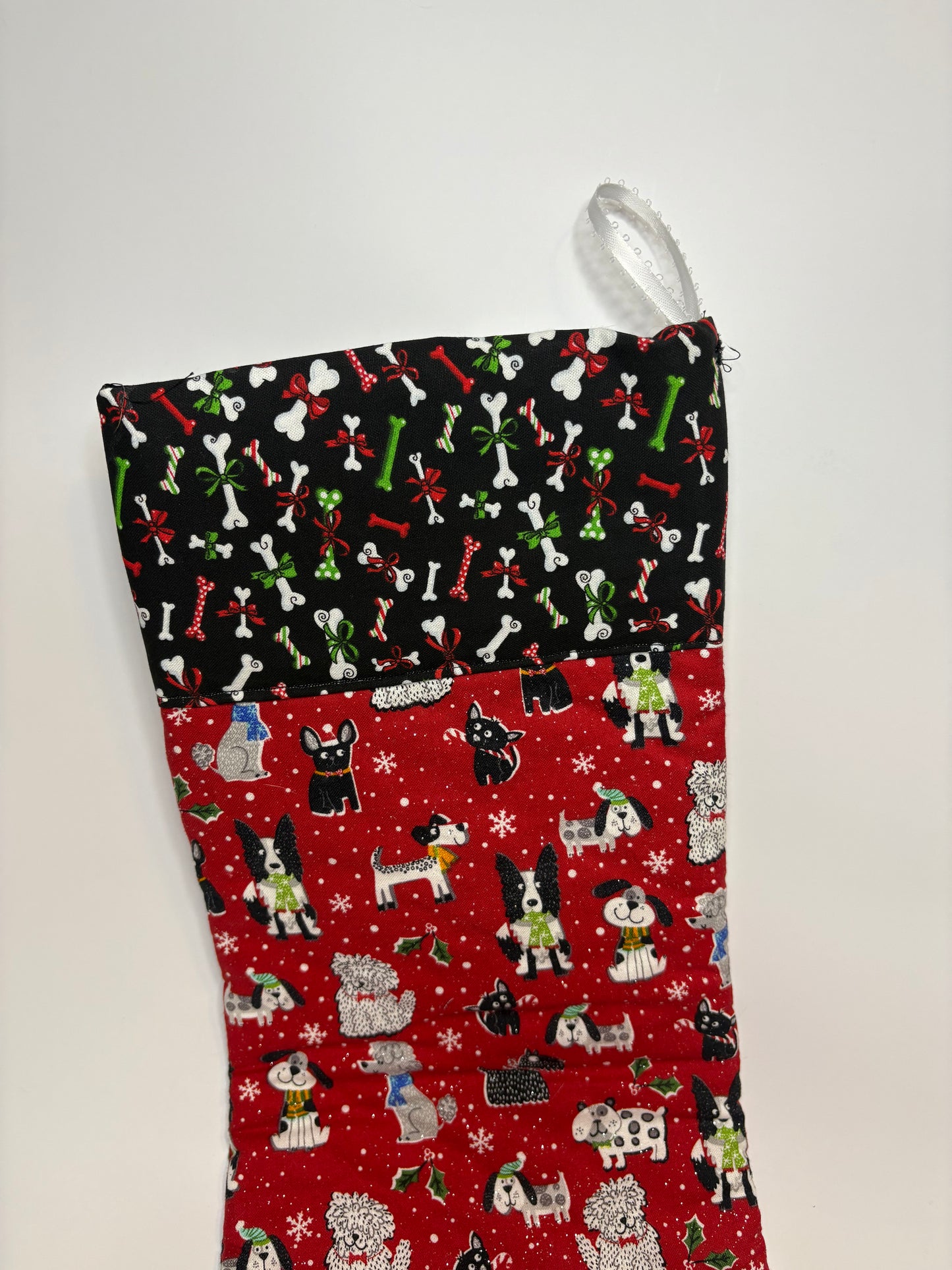 Red Christmas Pups Stocking