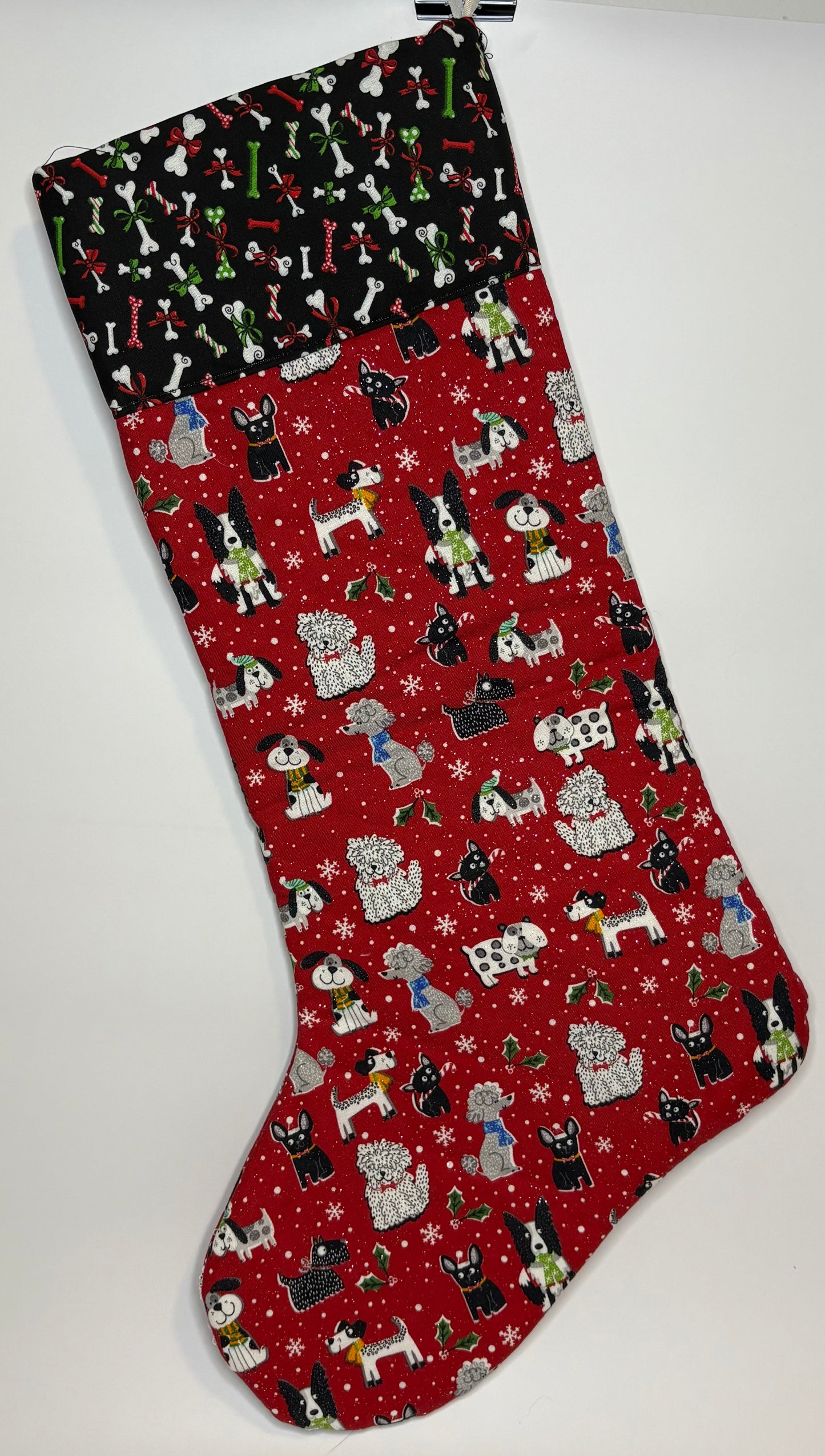 Red Christmas Pups Stocking