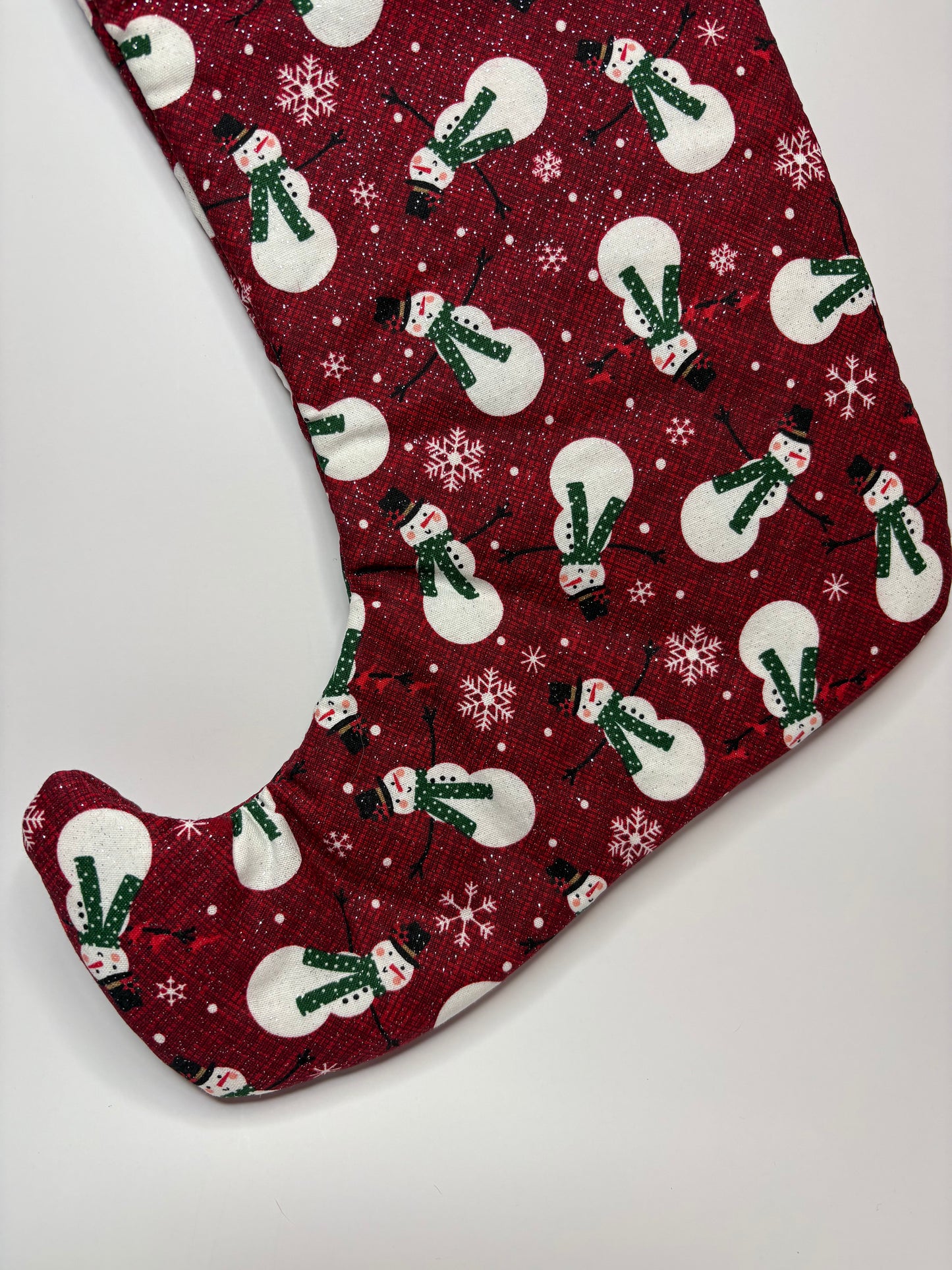 Red Glitter Snowman Stocking