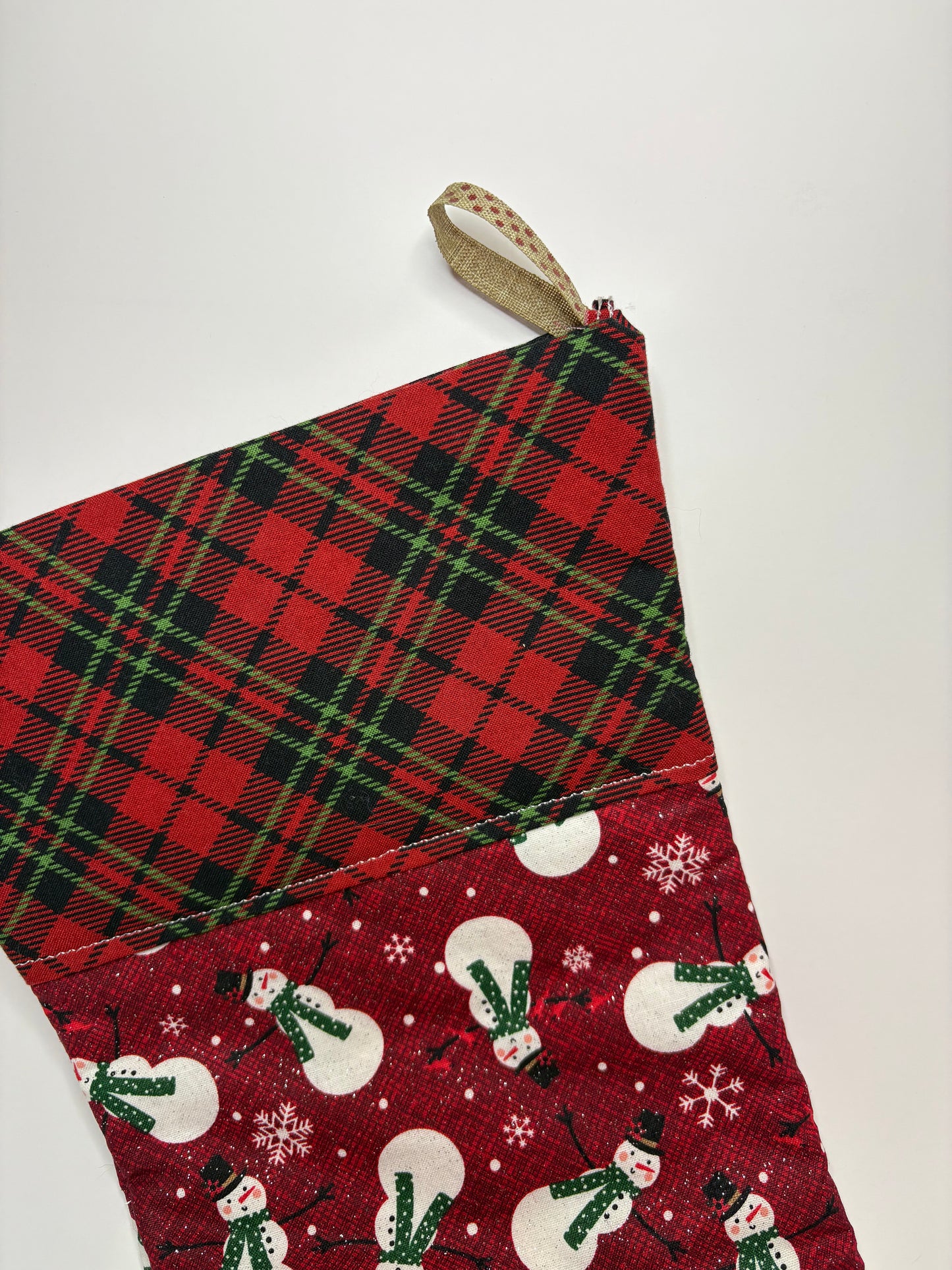 Red Glitter Snowman Stocking