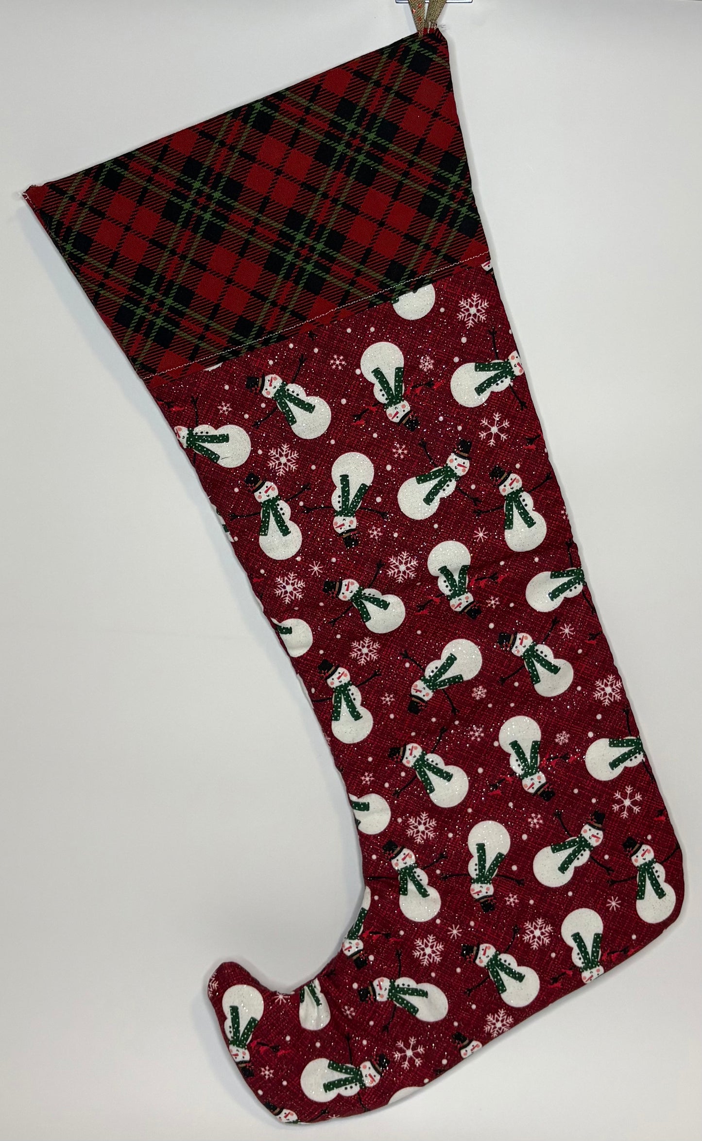 Red Glitter Snowman Stocking