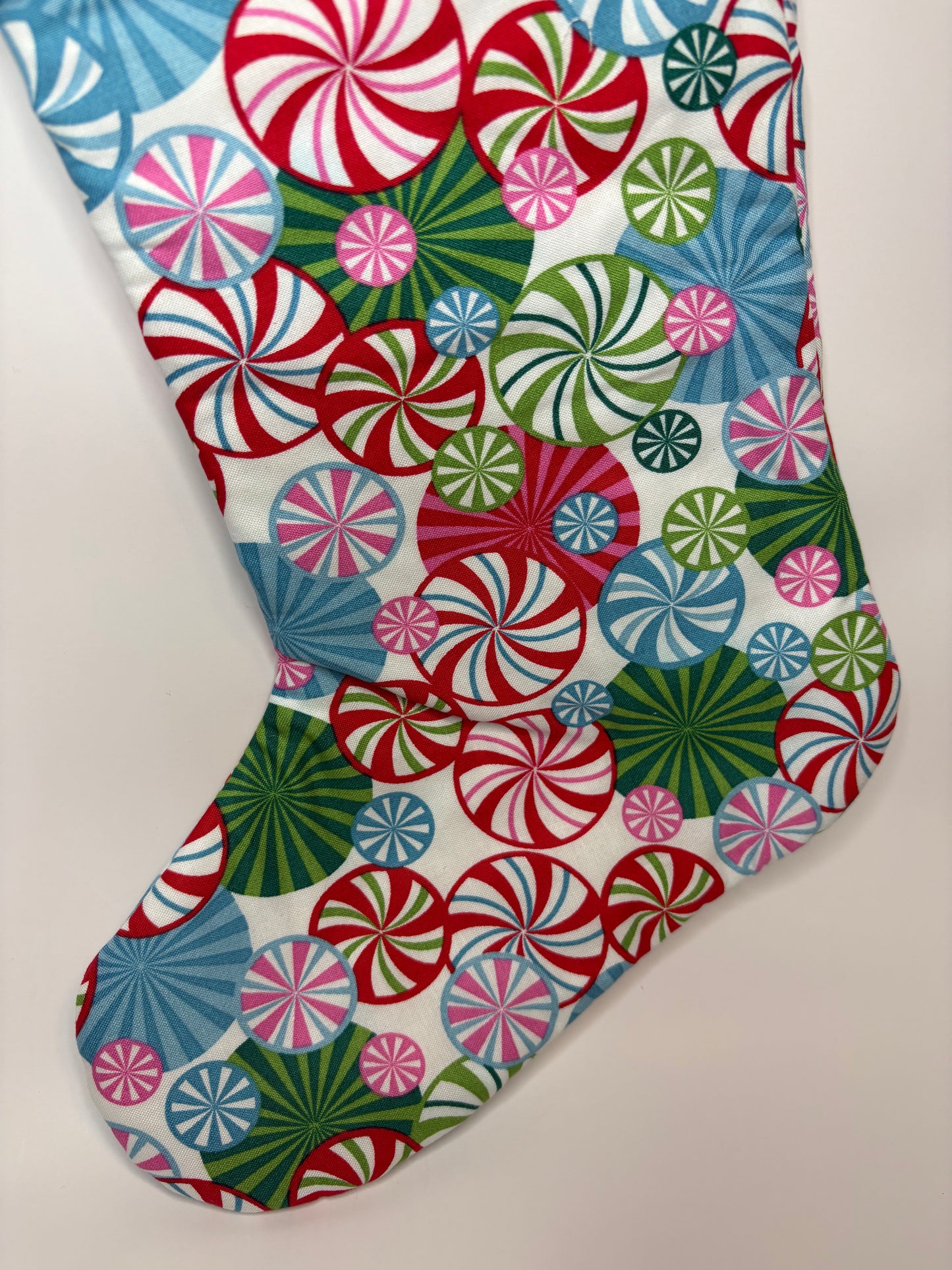 Peppermint Swirl Stocking (Round toe)