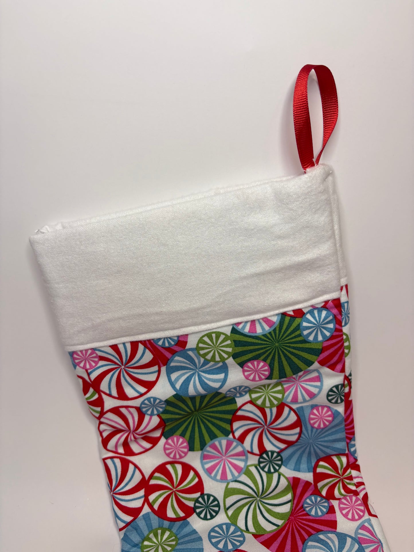 Peppermint Swirl Stocking (Round toe)