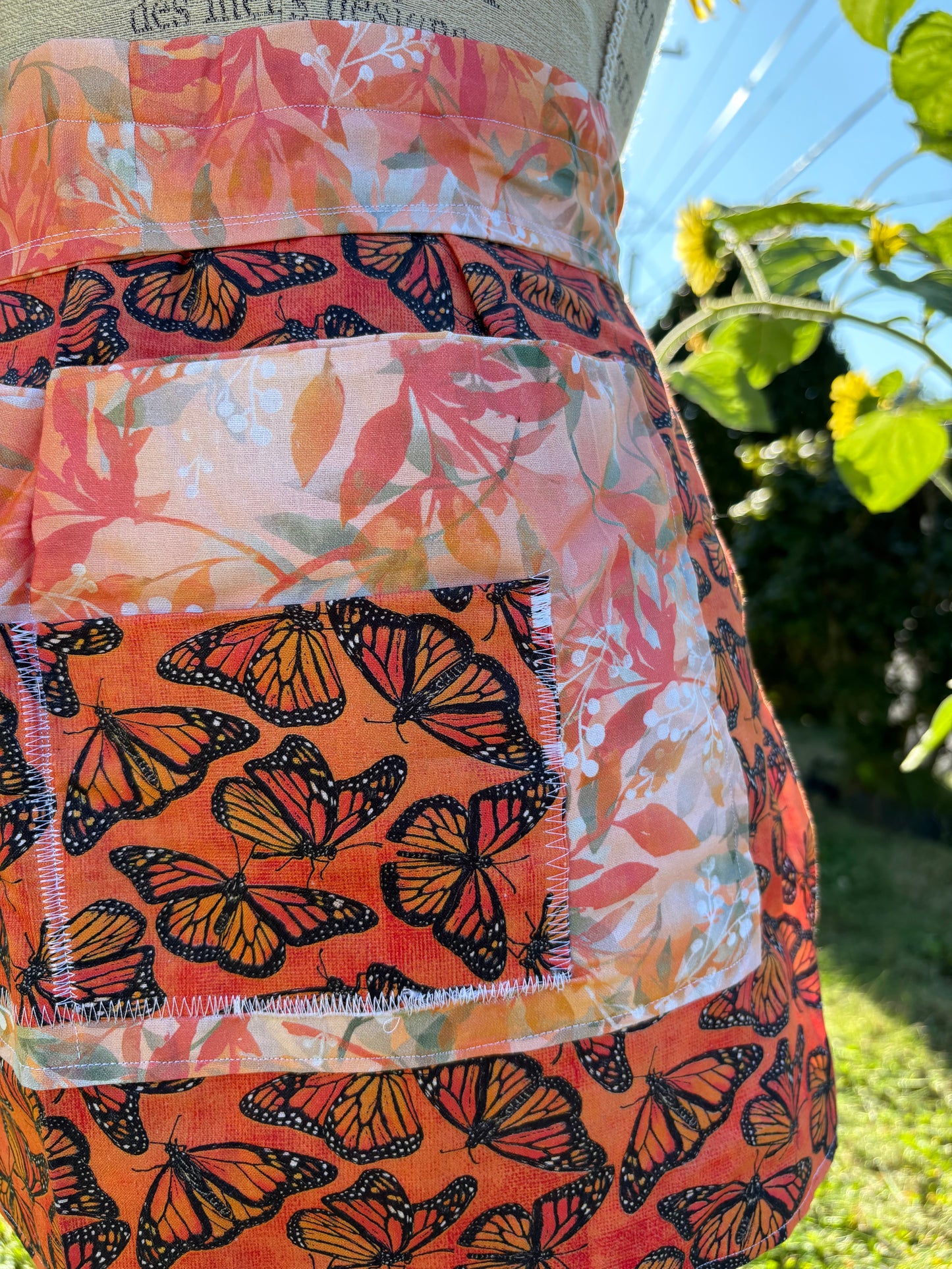 Monarch Butterfly Half Apron
