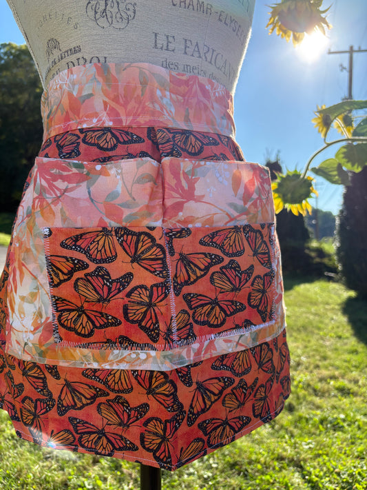 Monarch Butterfly Half Apron