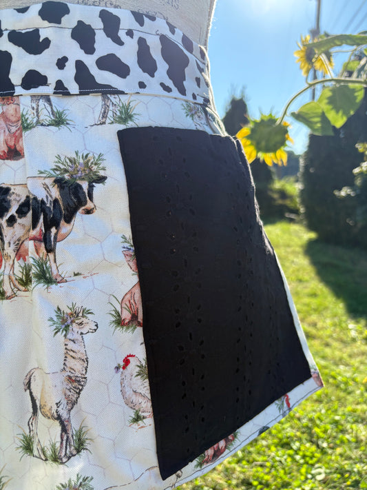Cow Print/Farm Animal Half Apron