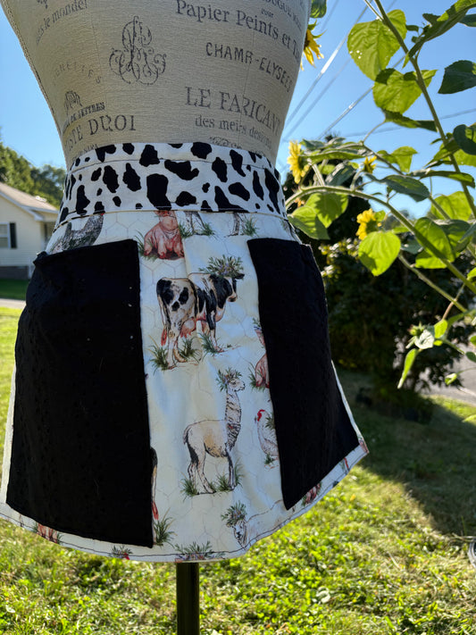 Cow Print/Farm Animal Half Apron