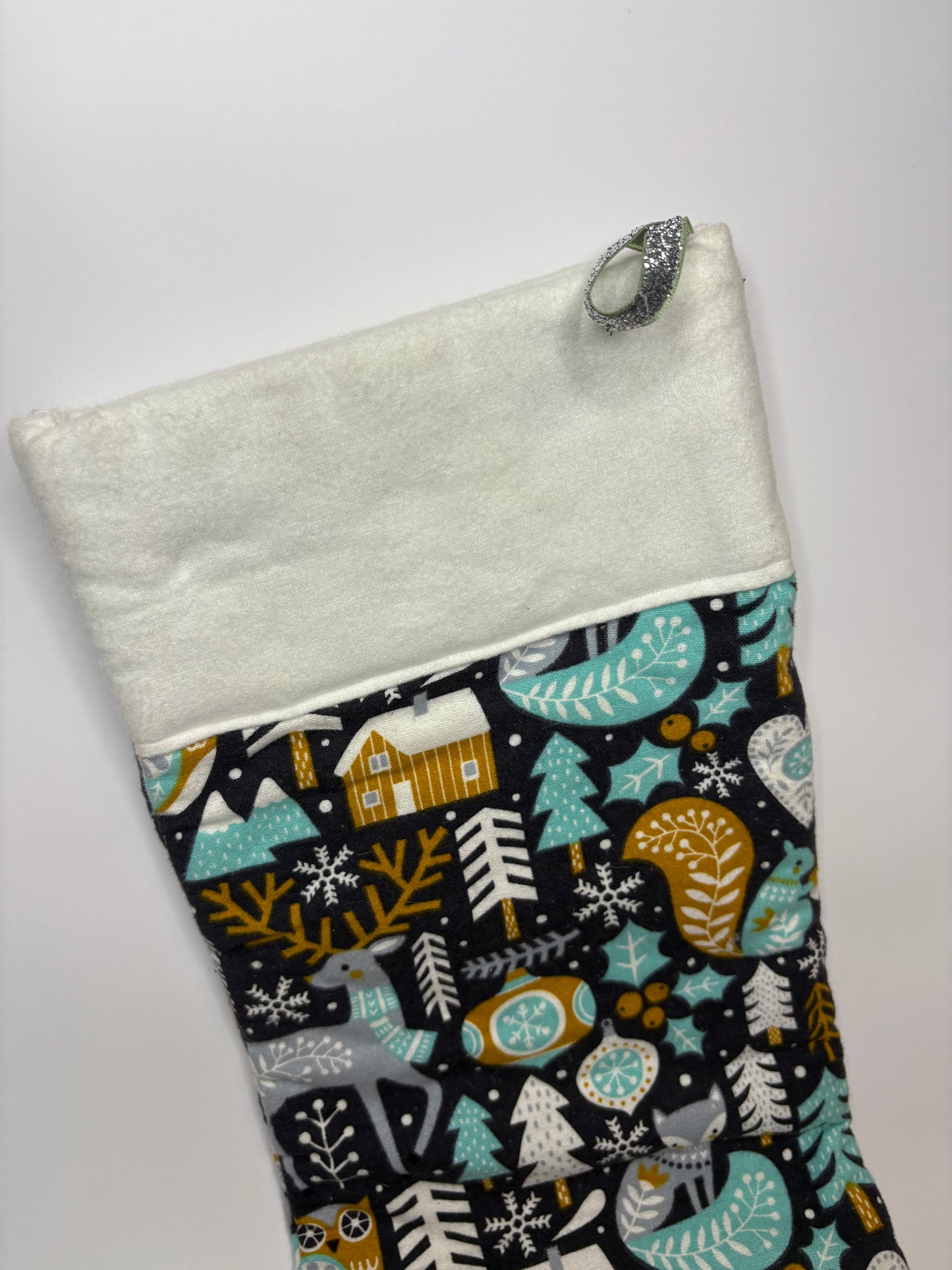 Blue Winter Forrest Stocking