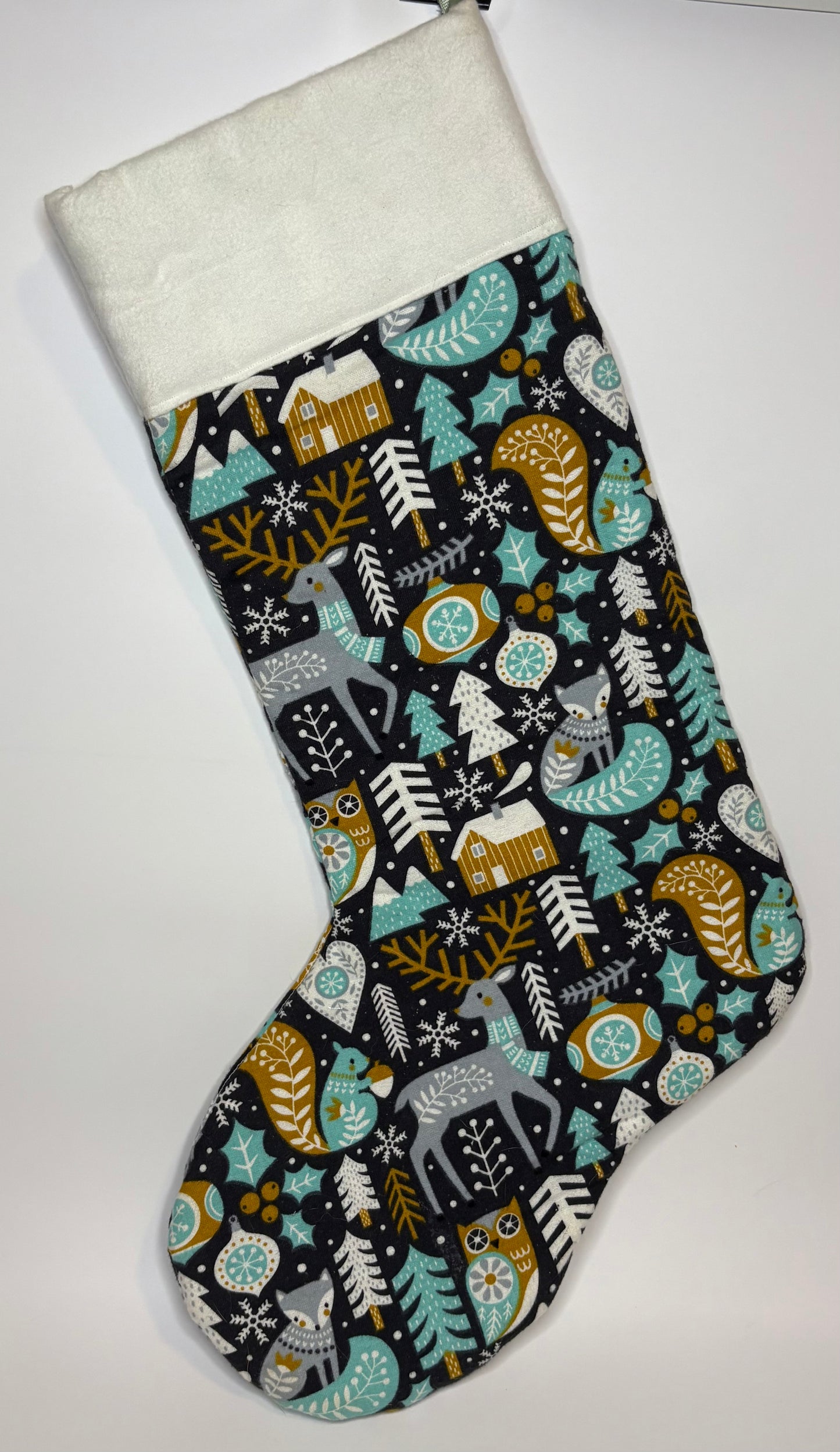 Blue Winter Forrest Stocking
