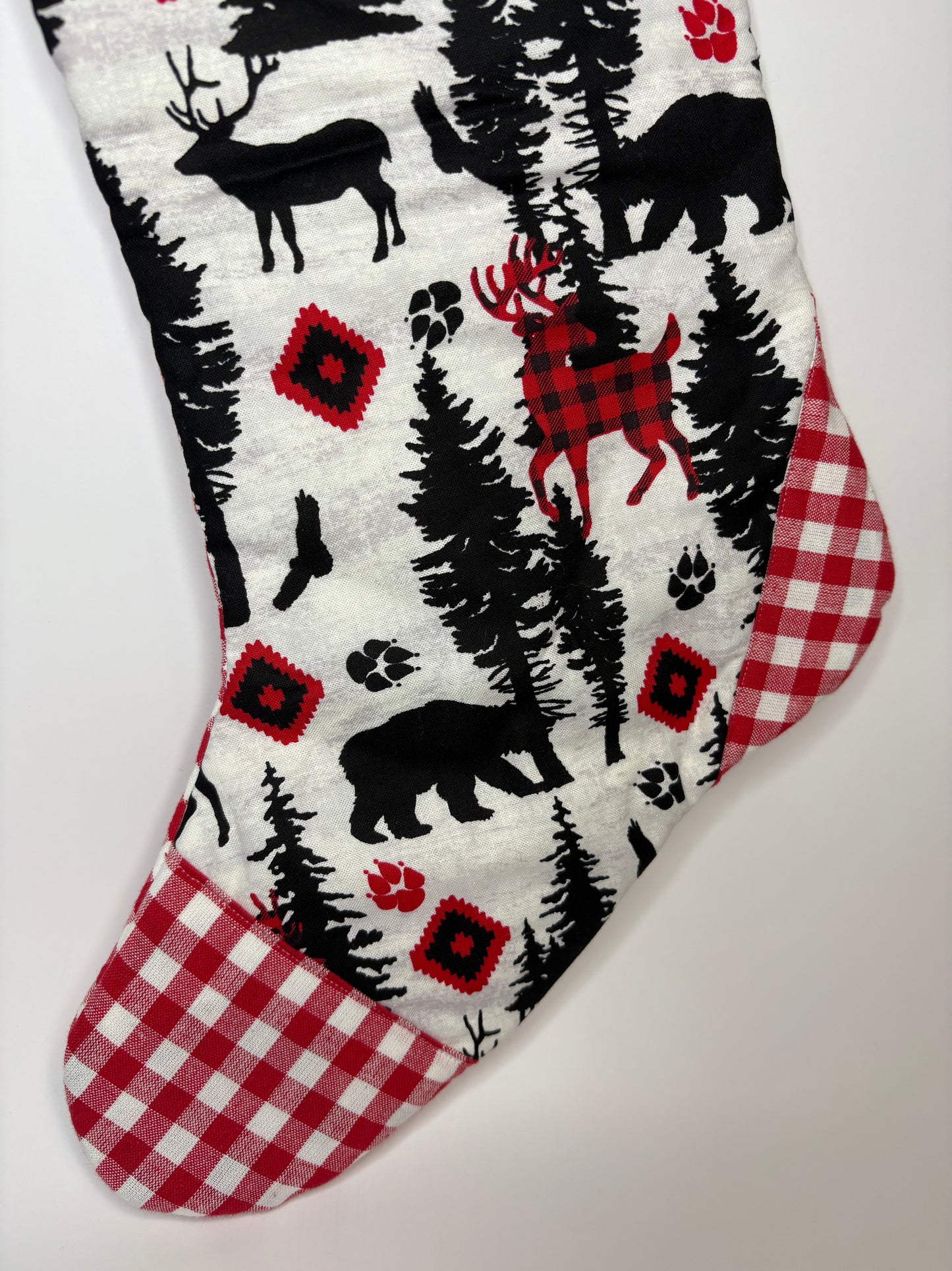 Red Winter Forrest Stocking