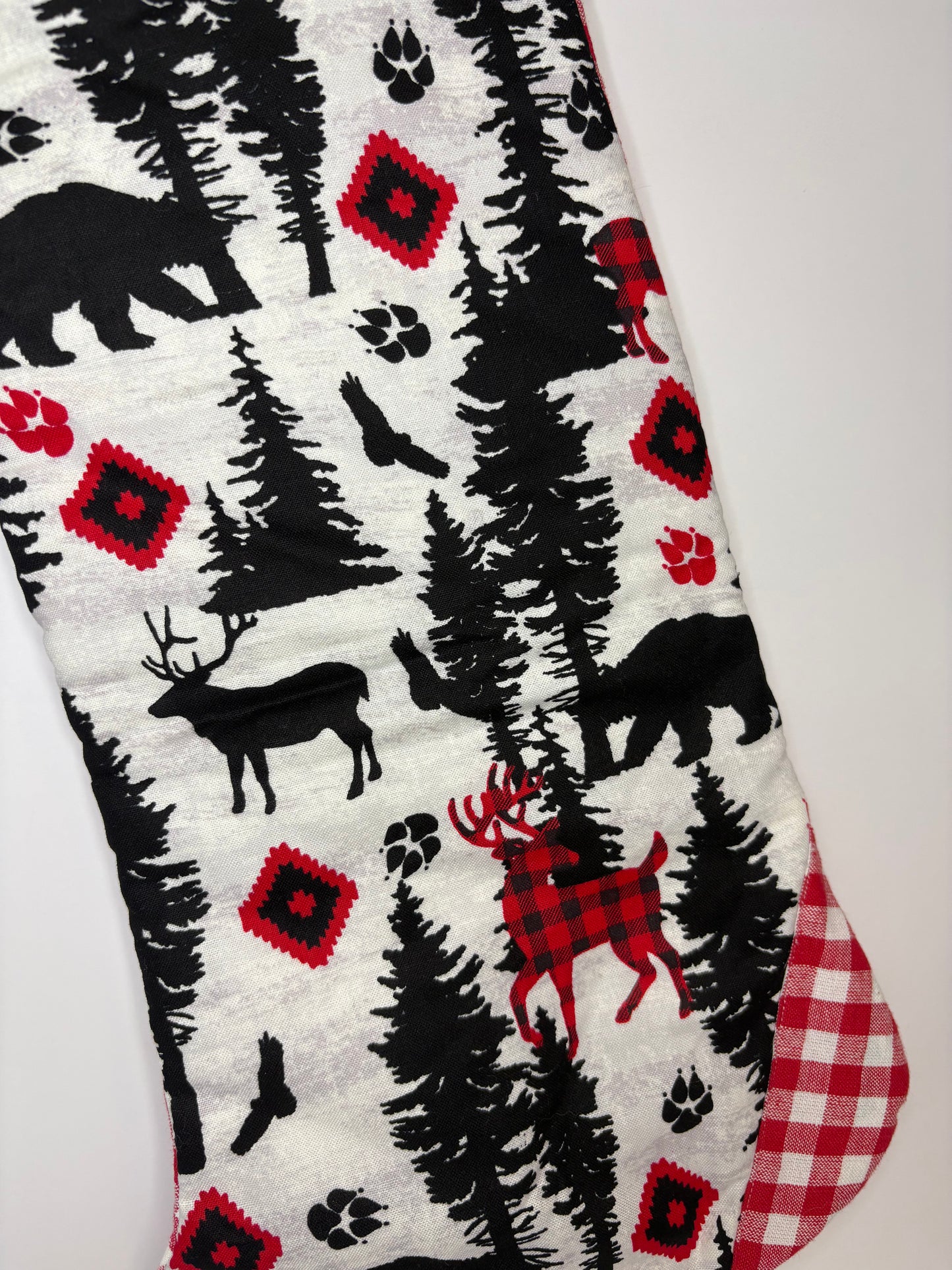 Red Winter Forrest Stocking