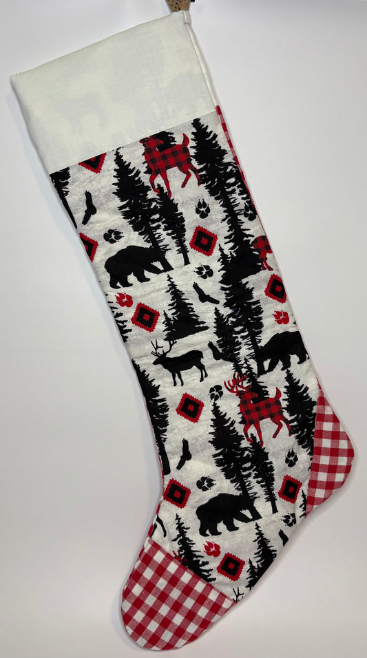 Red Winter Forrest Stocking