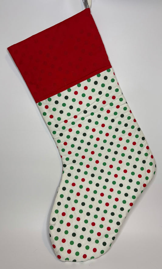 Red & Green Polka Dot Stocking