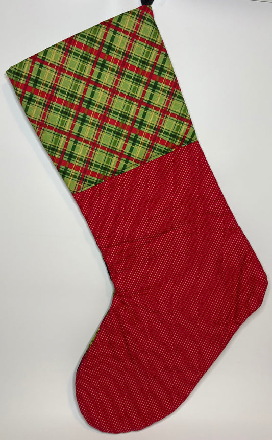 Patterned Red & Green Stocking
