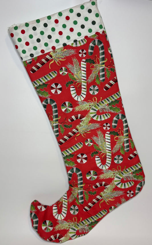 Red & Green Candy Cane Stocking