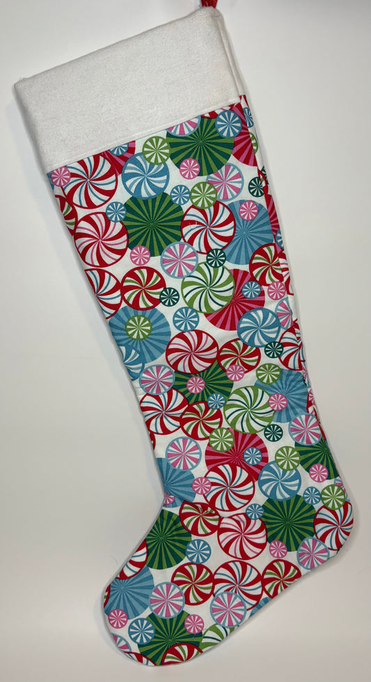 Peppermint Swirl Stocking (Round toe)